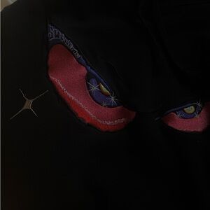 Black Hoodie with Embroidered Eyes
